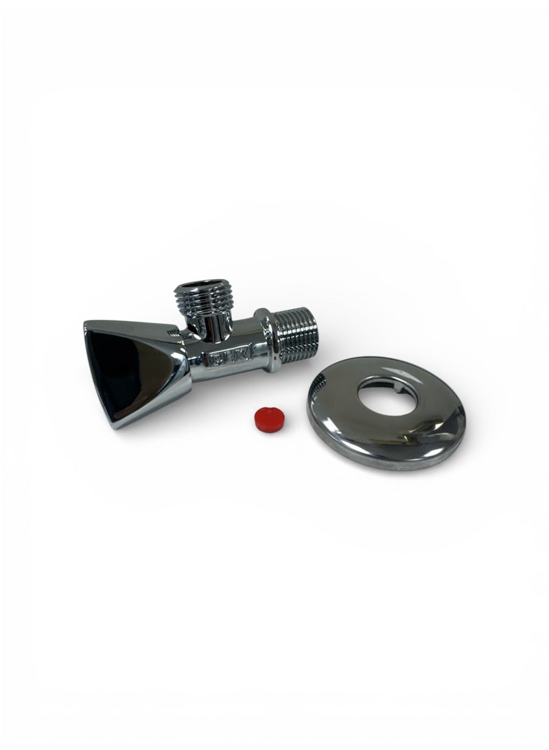 PEX Brass Angle Valve 1/2” x 1/2” with Tricorn Handle – Chrome Finish - Image 4